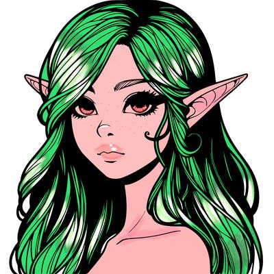 elf girl realistic dark fantasy