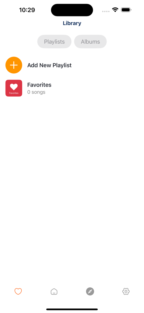 ZomiVerse - Library interface of the ZomiVerse app showing options for playlists and favorite songs