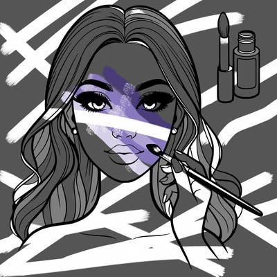 realistic girl with makeup