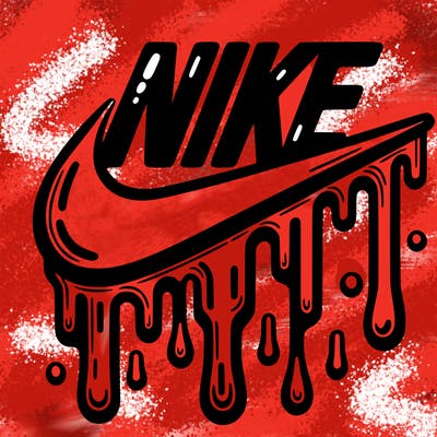 dripping nike logo