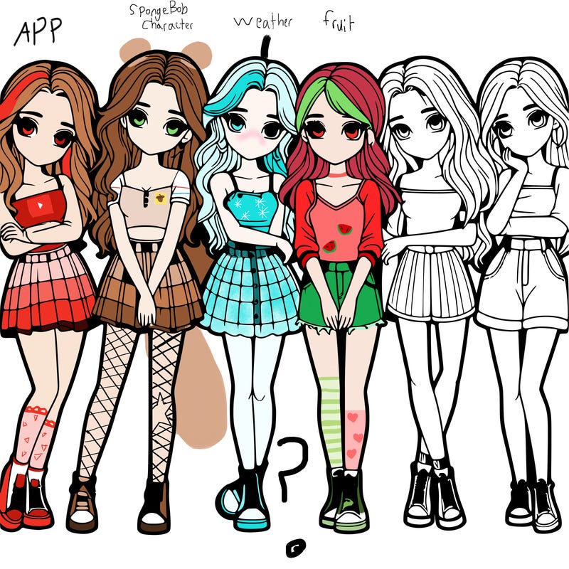 a group of girls realistic