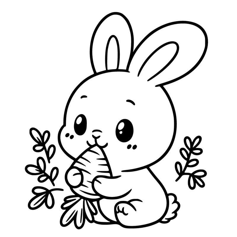 a cute bunny eating a carrot