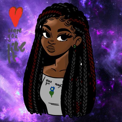 black braided hair woman