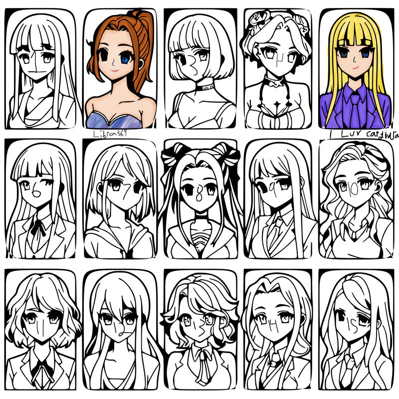 girls that look diffrent anime