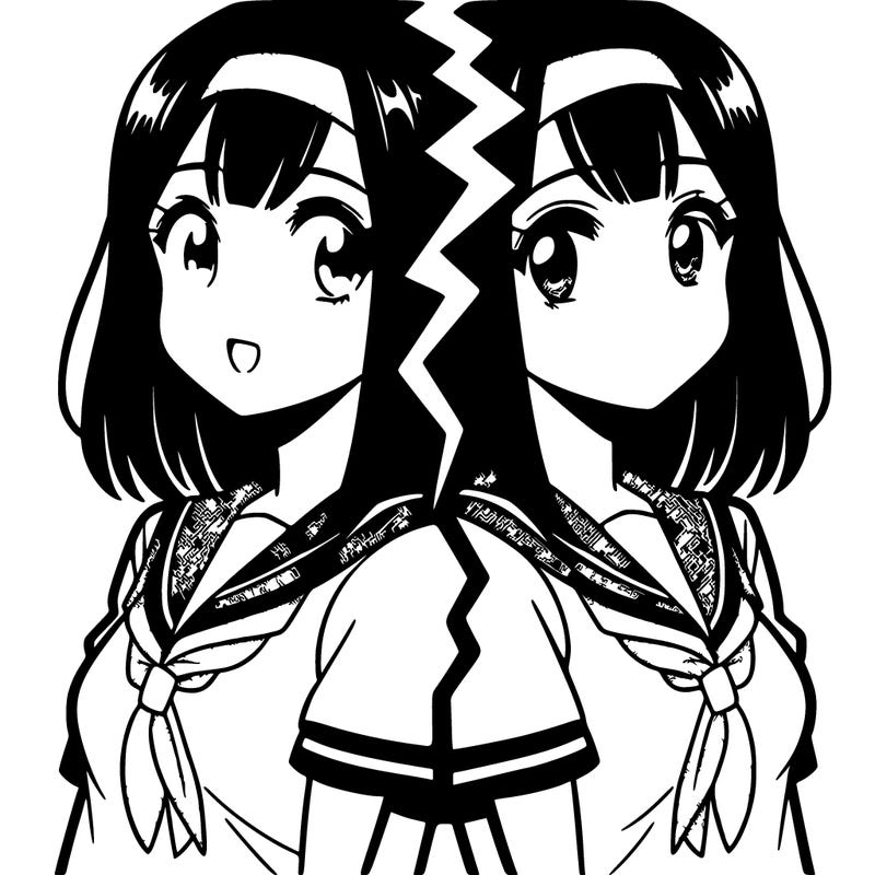 manga character girl split