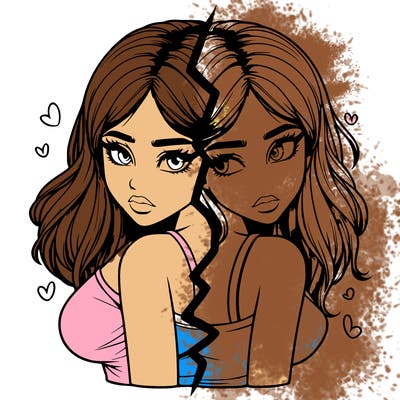 realistic girl split