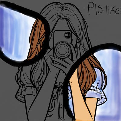 a realistic girl holding her phone taking pictures