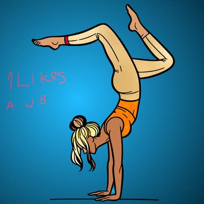 a woman doing a handstand