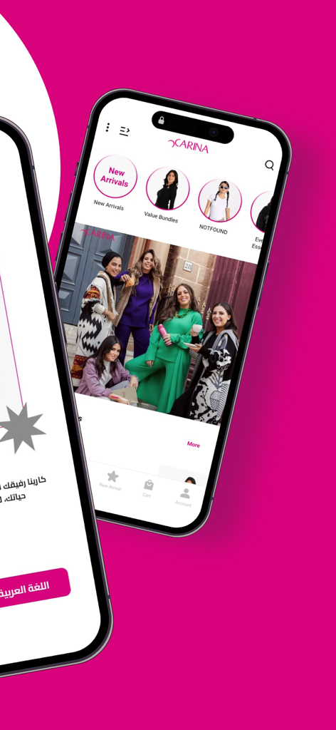 Carina Wear - Carina Wear mobile shopping app interface for women's basics and staples