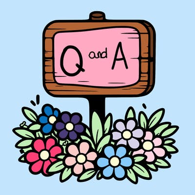 blank sign with flowers around it