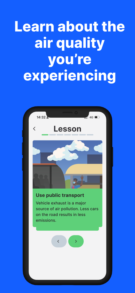 AirQo - Air Quality - Leçon éducative de l'application AirQo sur l'utilisation des transports publics pour réduire la pollution de l'air