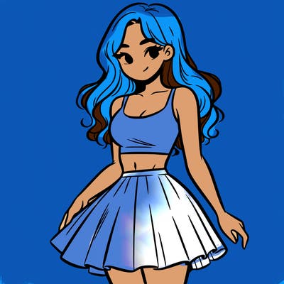 woman in a skirt and crop top