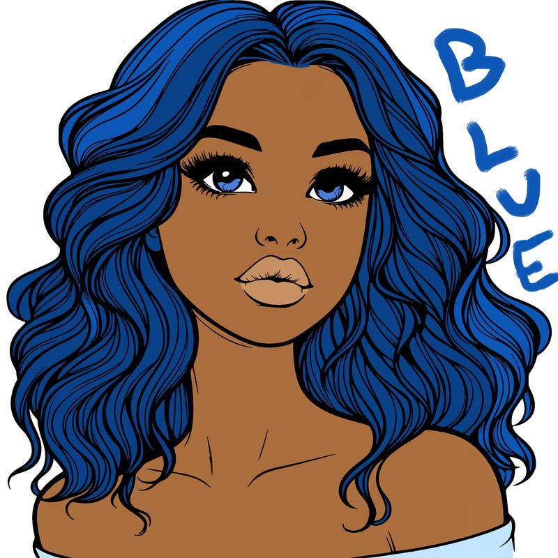 realistic girl with wavy hair and lips