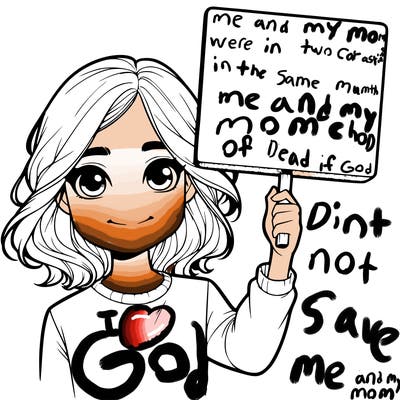 realistic girl holding up a sign