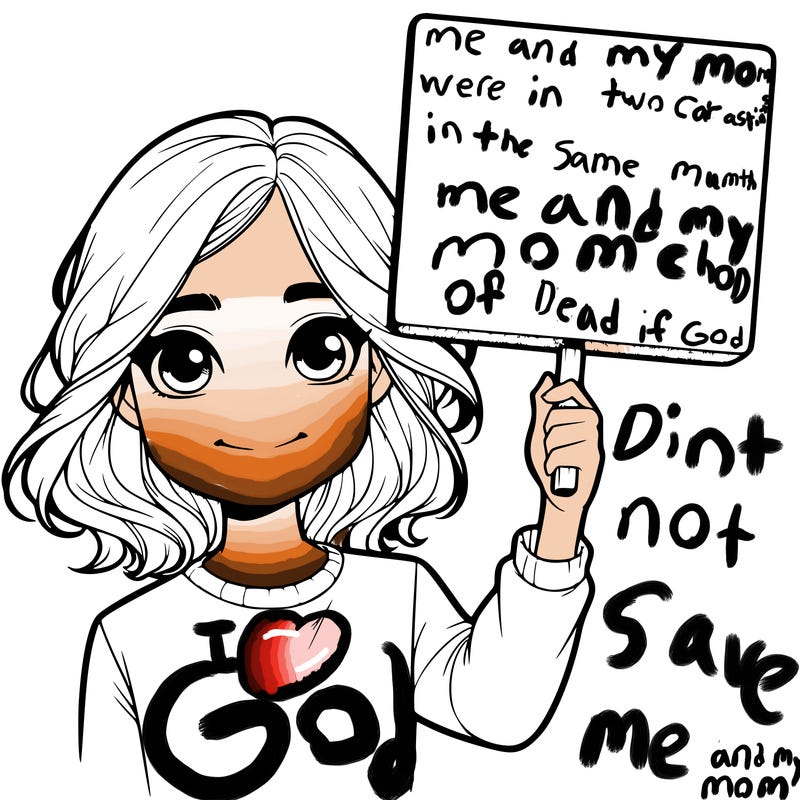 realistic girl holding up a sign