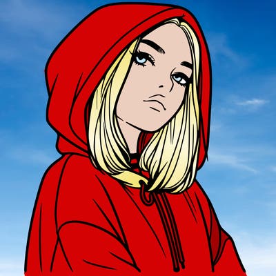 a realistic girl in a hoodie