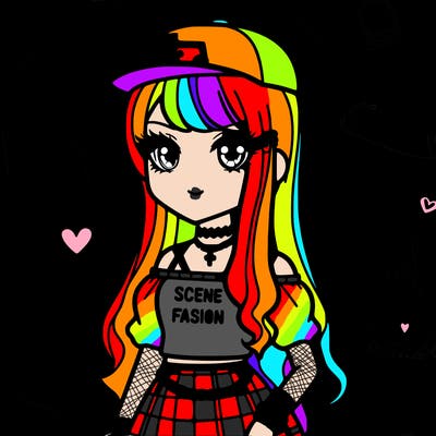 a girl wearing scene fashion ✨️