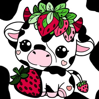 cute strawberry cow