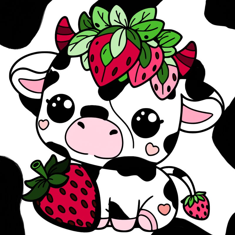 cute strawberry cow