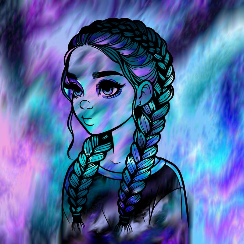realistic girl with braids