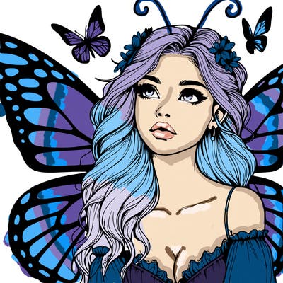 butterfly fairy realistic girl