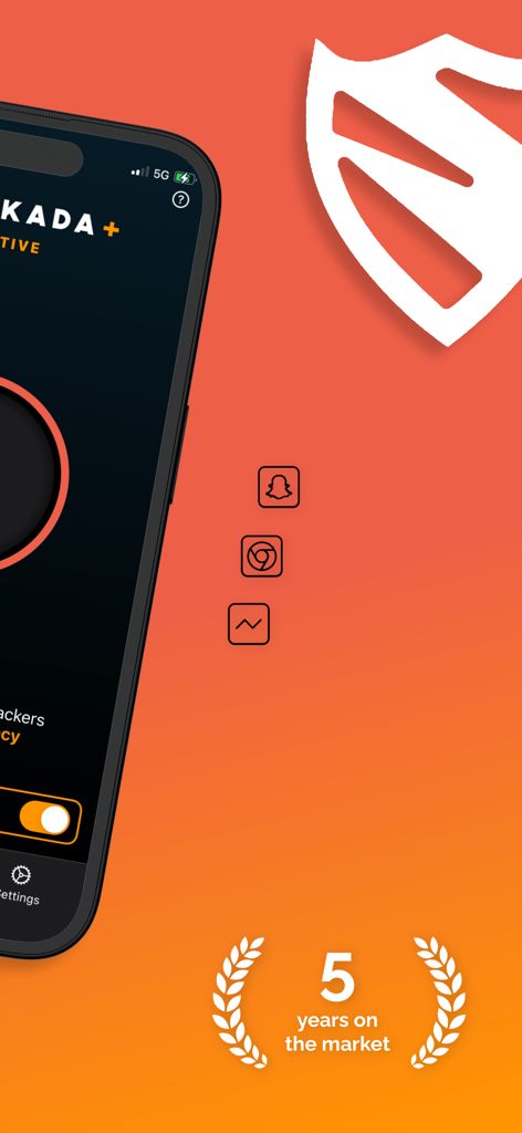 Ad Blocker VPN & DNS – Blokada - Blokada Plus app interface showing system wide ad blocking and VPN protection active on an iPhone