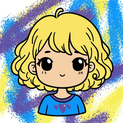 girl with short curly hair realistic