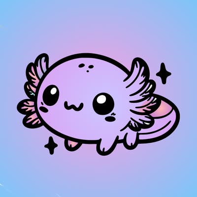 cute easy baby axolotl