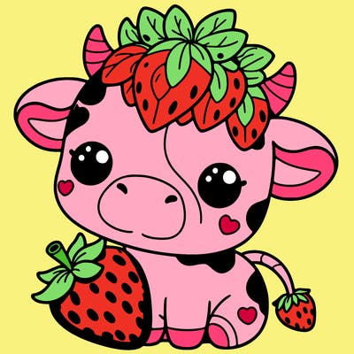 cute strawberry cow