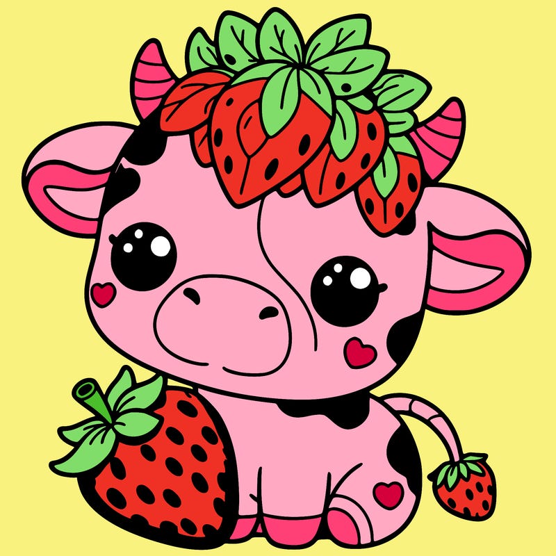 cute strawberry cow