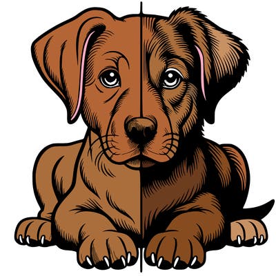 realistic dog split picture