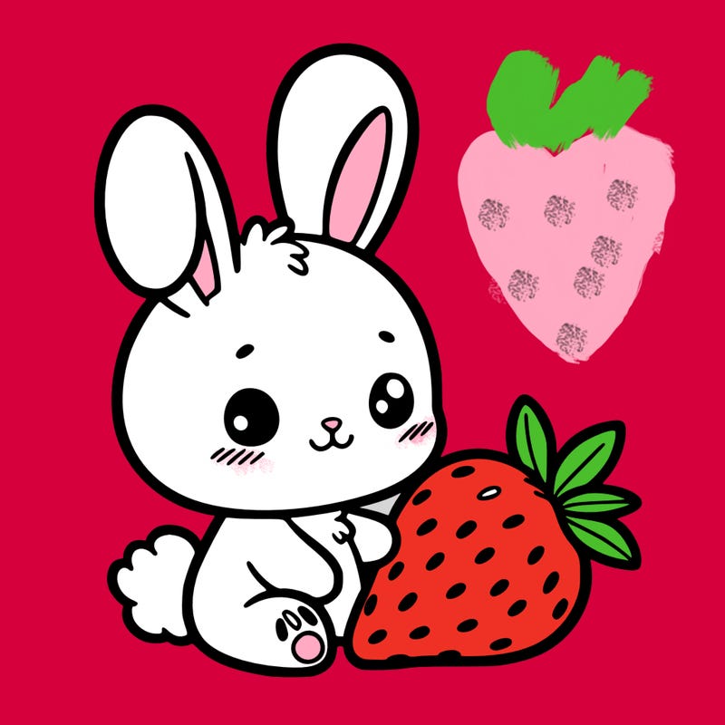 bunny with strawberry