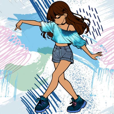 realistic girl danceing