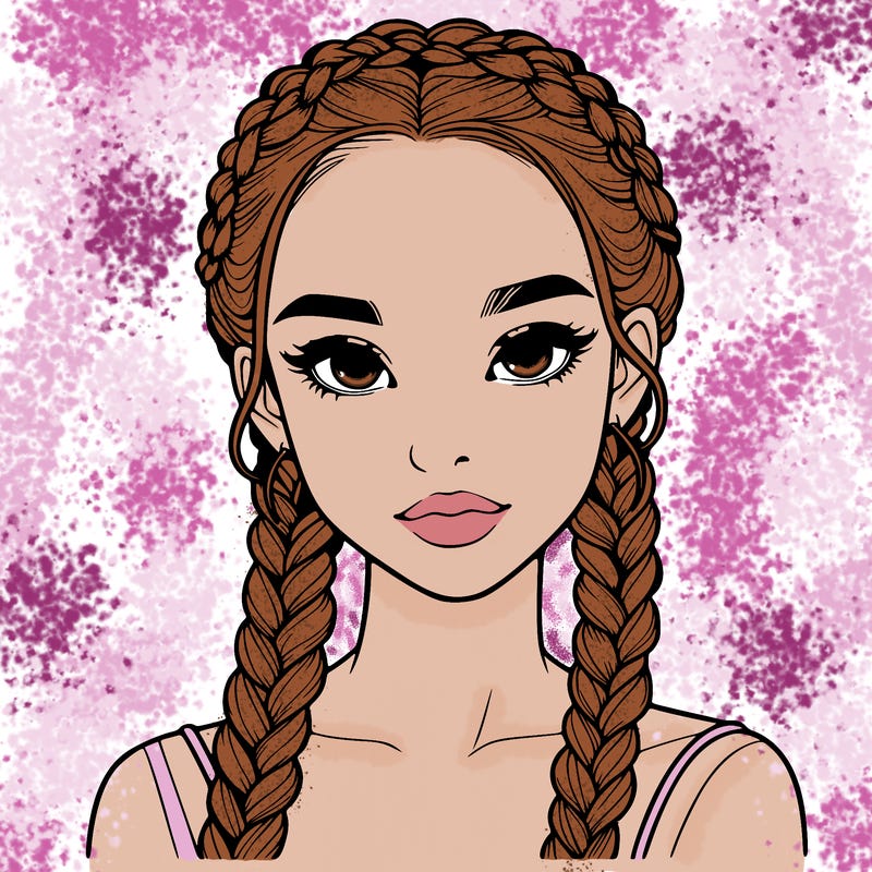 realistic girl with braids