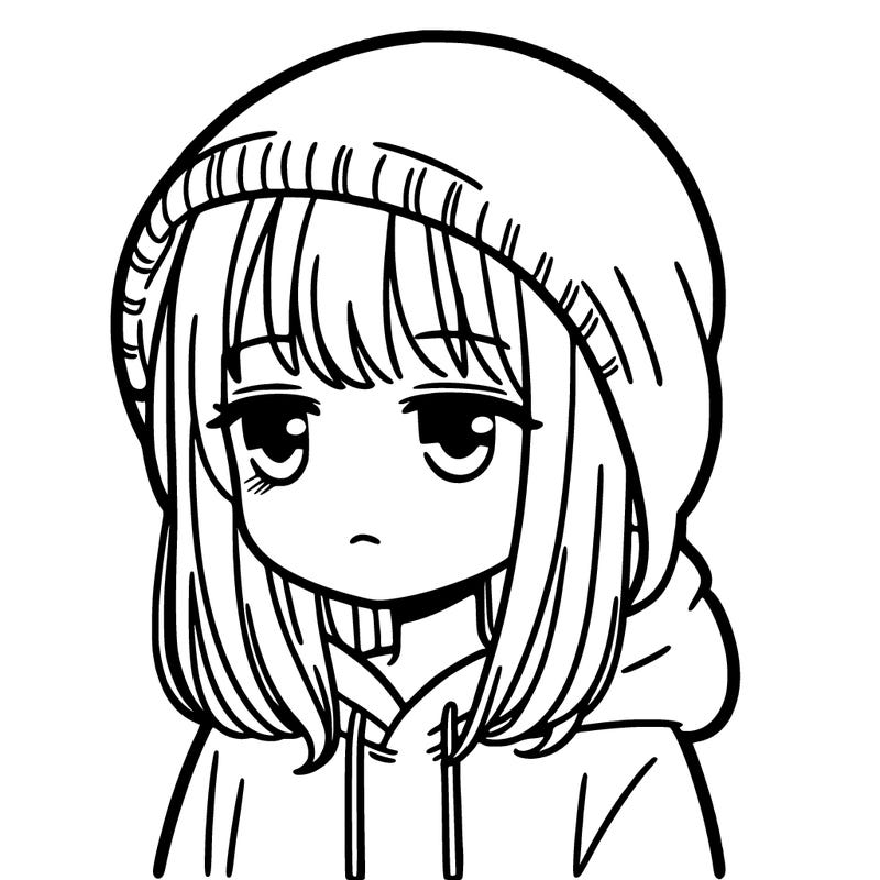girl with hoodie and straight hair. she looks tired