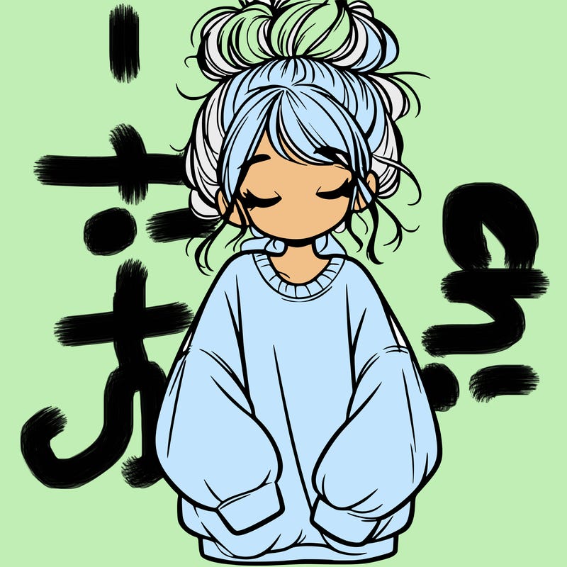 girl with baggy sweatshirt and messy bun