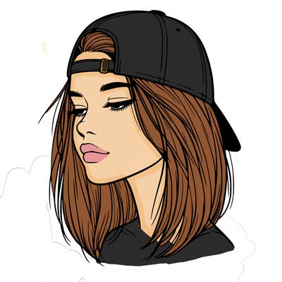 realistic  girl with a backwards hat