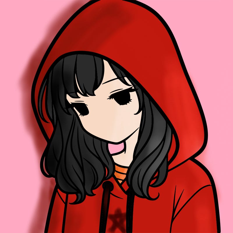 girl with a hoodie with hood over her head