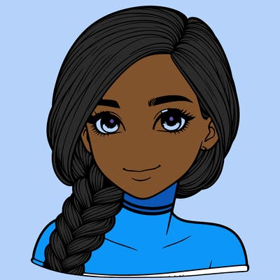 realistic girl with braided hair