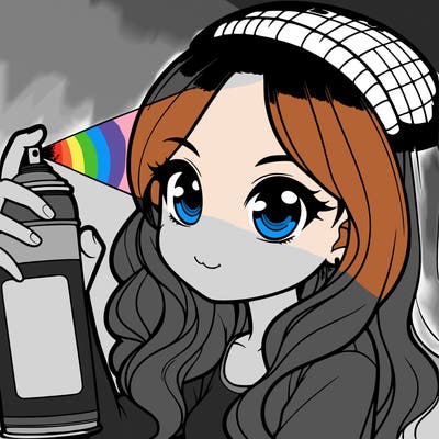 a realistic girl spray, painting