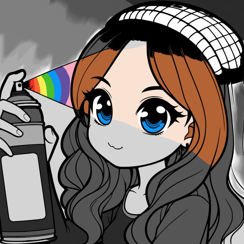 a realistic girl spray, painting