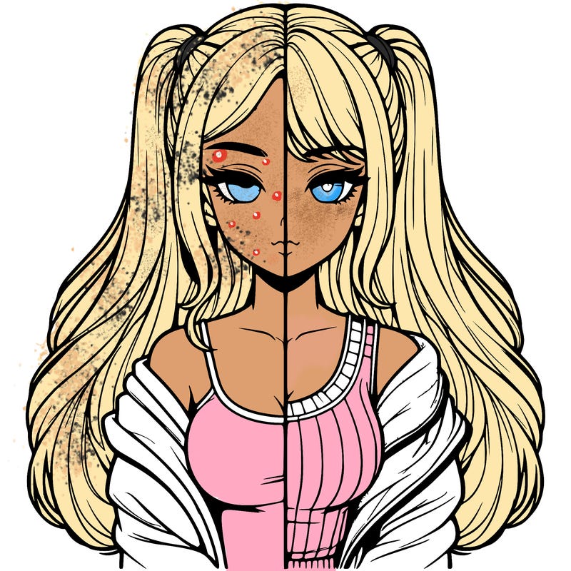 realistic girl split