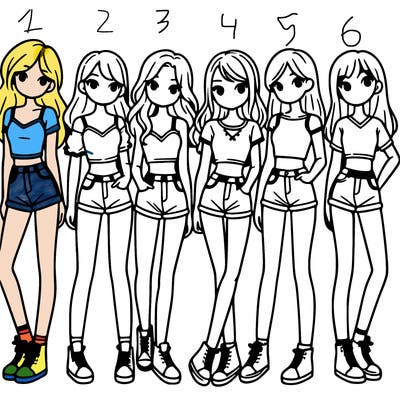 a group of girls wearing crop tops and shorts