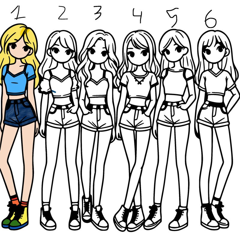 a group of girls wearing crop tops and shorts