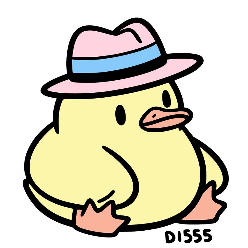 aesthetic duck with a hat