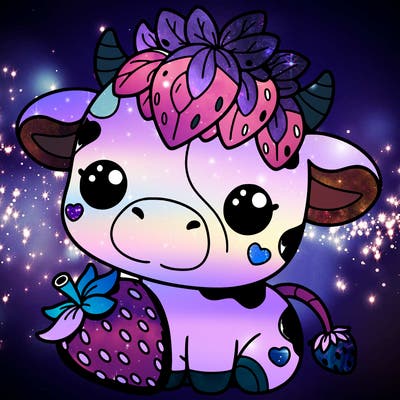 cute strawberry cow