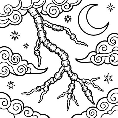 Explore the mesmerizing beauty of bead lightning with this unique coloring template. Specially designed for seniors, its clear lines and accessible details offer a wonderfully engaging and relaxing artistic experience.