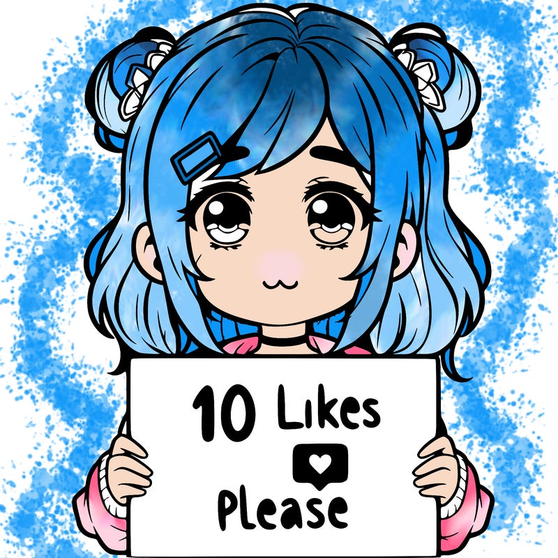 a girl with a sign saying 10 likes please