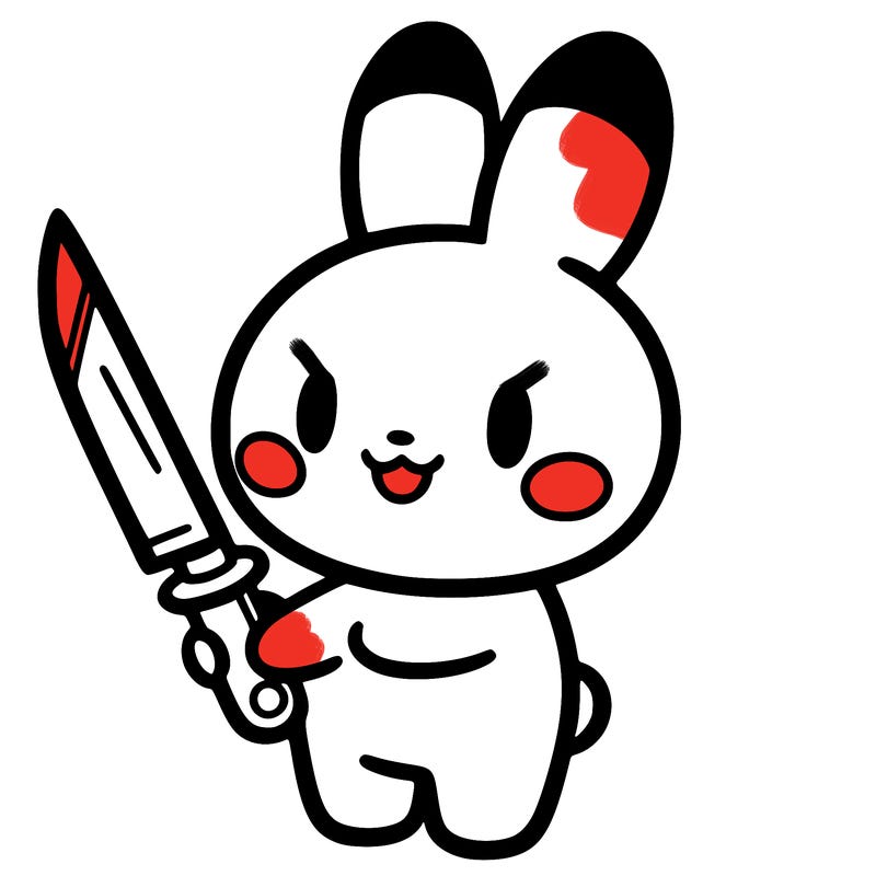 pochacco holding a knife