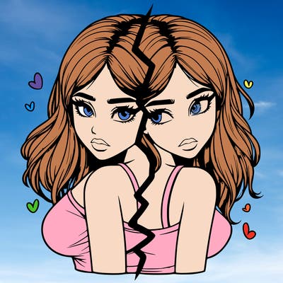 realistic girl split